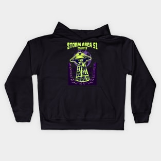 They Can't Stop All Of Us! (Probably)! Funny Storm Area 51 Event Kids Hoodie